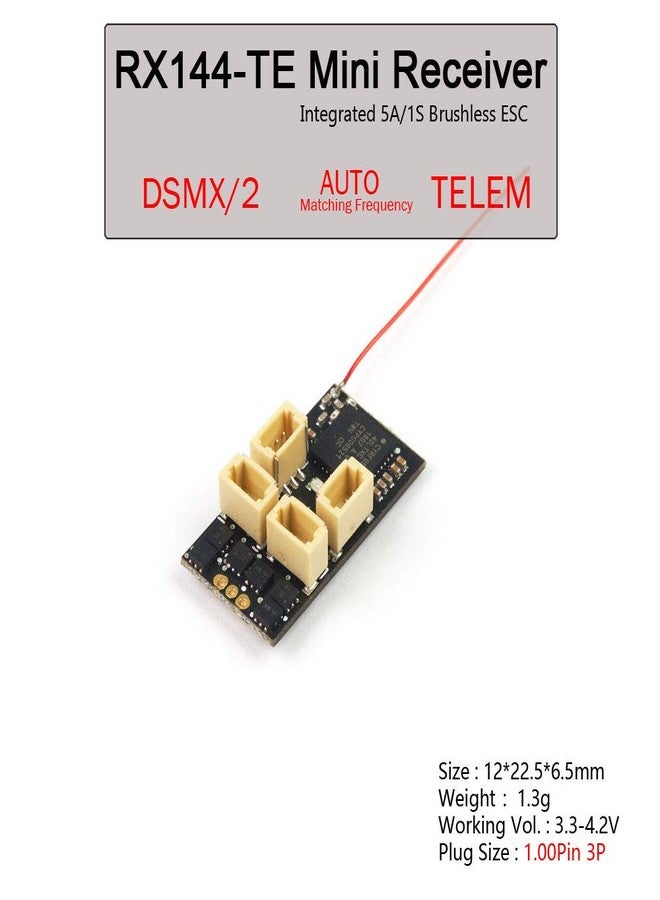 VilogaRC 2.4G 4CH/5CH/6CH/7CH Mini Receiver Built-in Brushed/Brushless ESC Regulator (RX144-TE) - Image 2